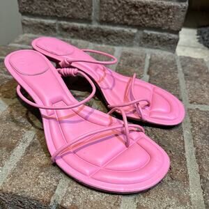 ONCEPT Women's Sydney Prism Pink Strap Leather Heel Sandal Sz 9